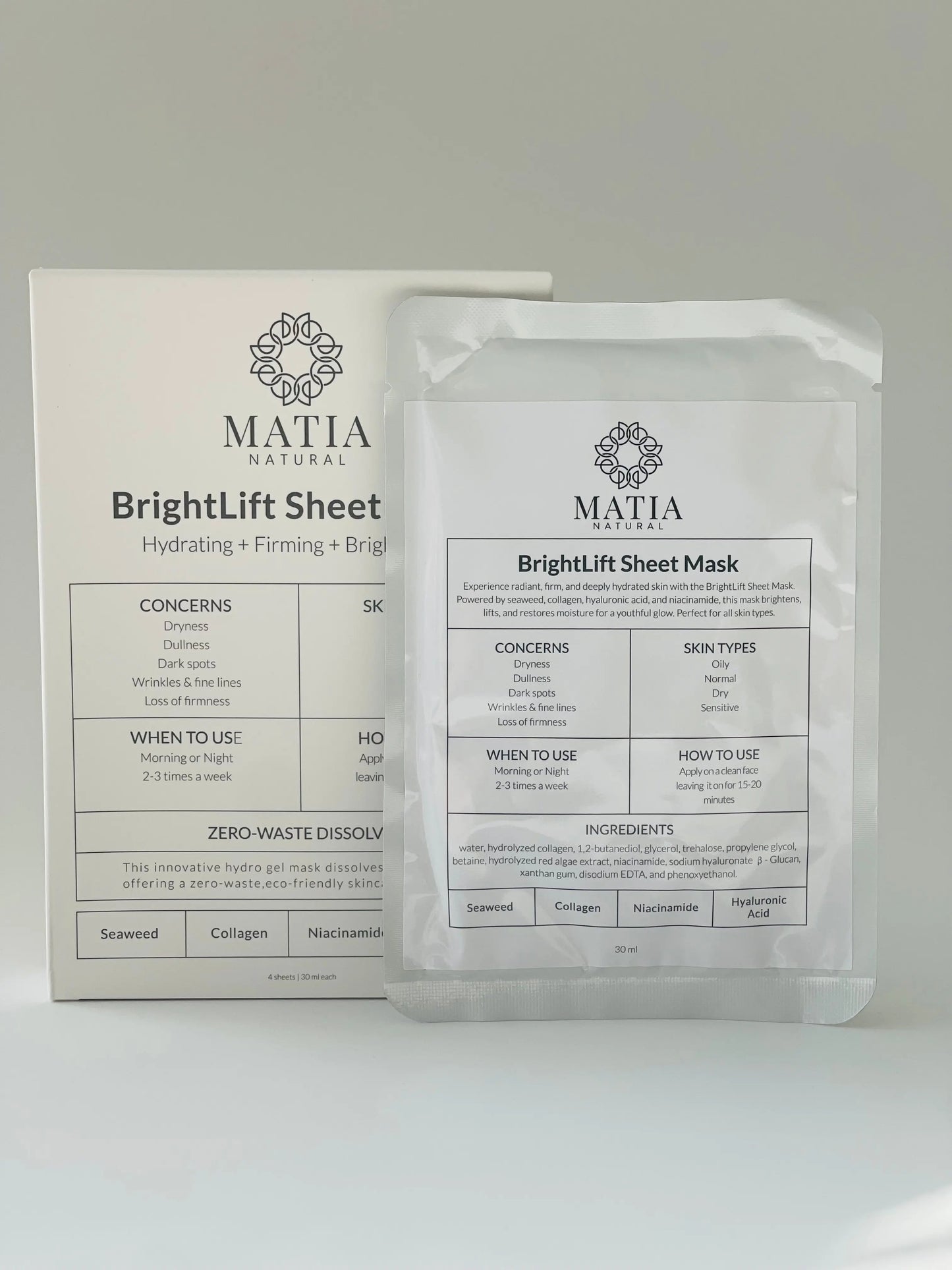 BrightLift Sheet Mask Bath and Body Matia Natural