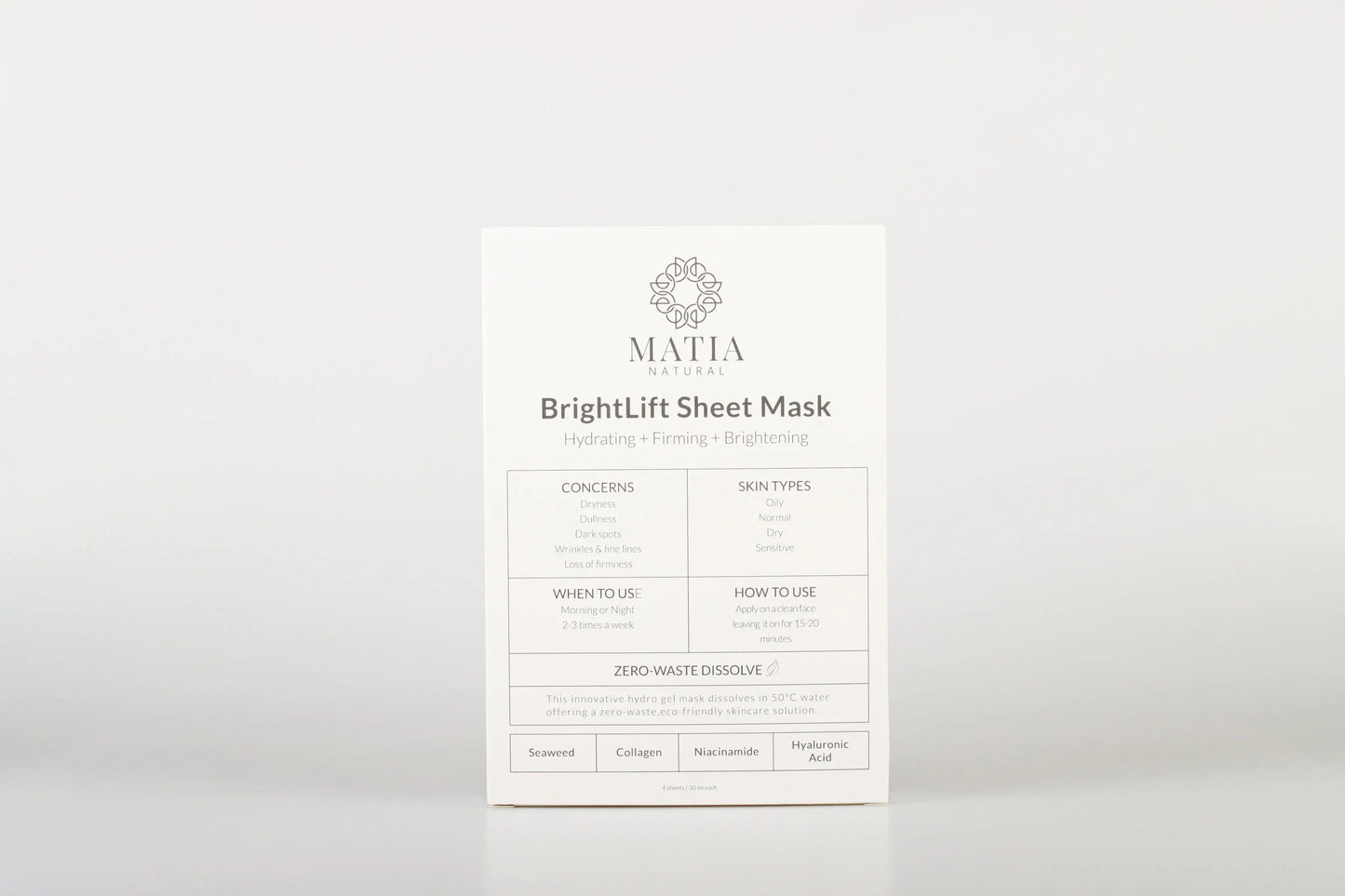 BrightLift Sheet Mask Bath and Body Matia Natural