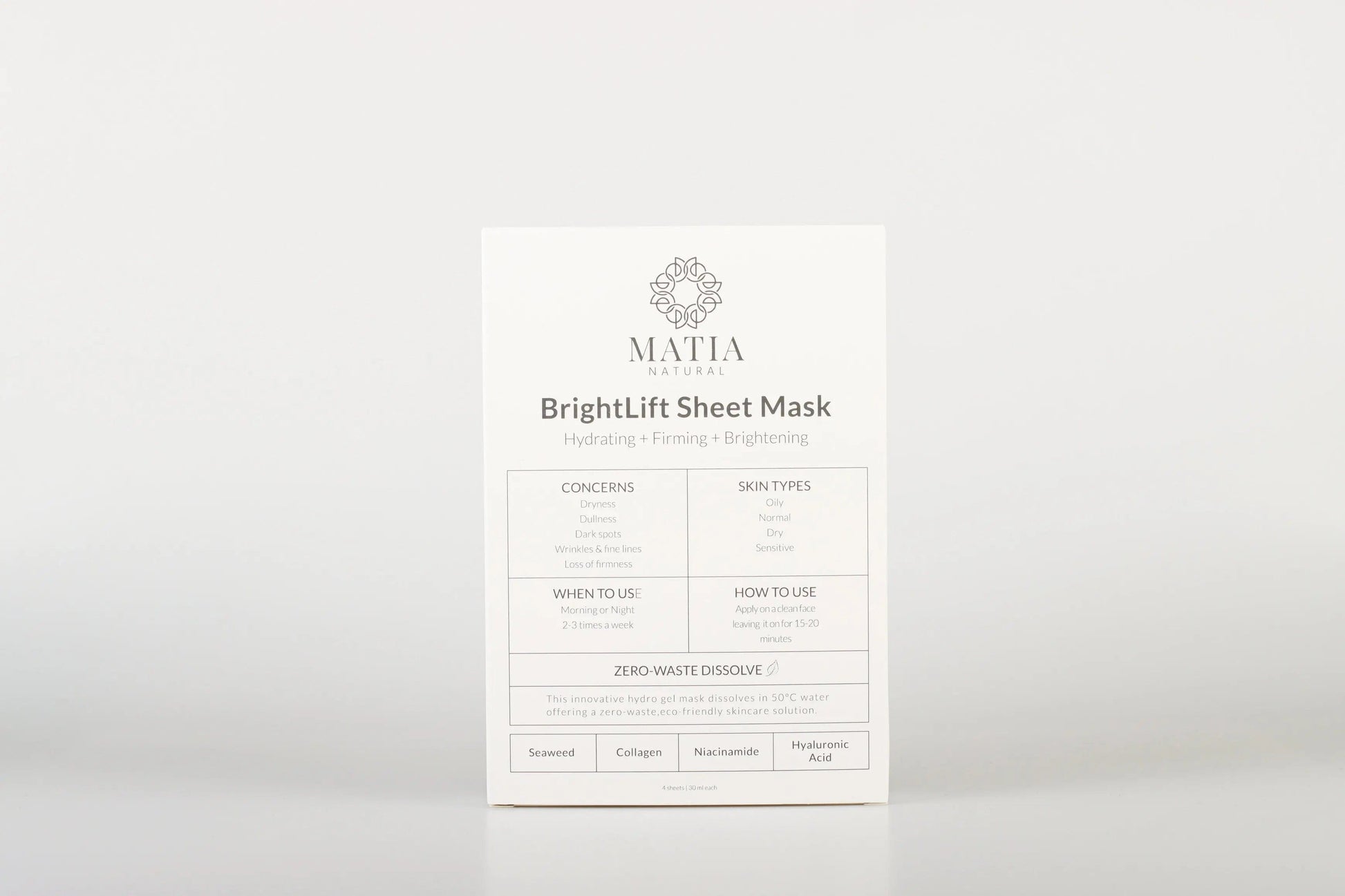 BrightLift Sheet Mask Bath and Body Matia Natural