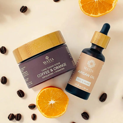 Coffee and Orange Scrub + Argan Oil Bundle matianatural